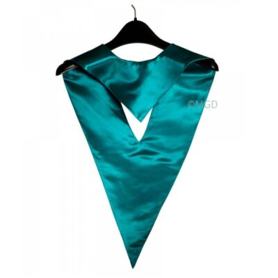 ''Back View of Emerald Green Graduation V Stole''>