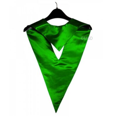 ''Back View of Green Graduation V Stole''>