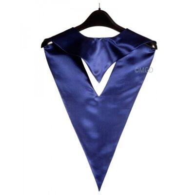 ''Back View of Navy Blue Graduation V Stole''>