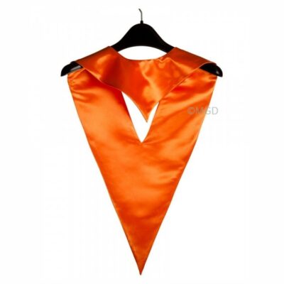 ''Back View of Orange Graduation V Shape Stole''>