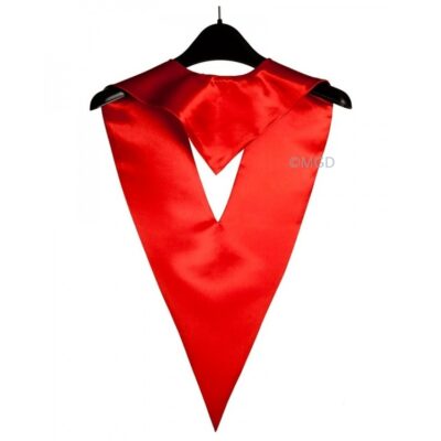 ''Back View of Red Graduation V Stole''>