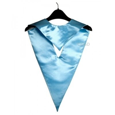 ''Back View of Sky Blue Graduation V Stole''>