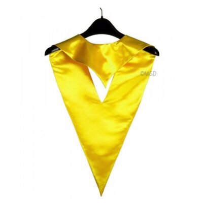 ''Back View of Yellow Graduation V Shape Stole''>