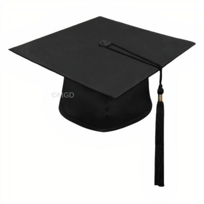 ''Black Matte High School Graduation Cap''>