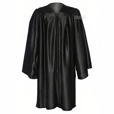 ''Black Shiny Primary School Graduation Gown''>