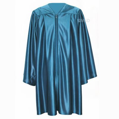 ''Emerald Green Shiny Primary School Graduation Gown''>