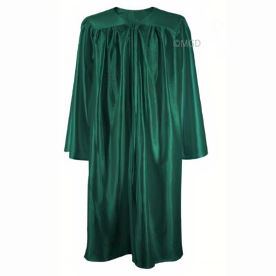 ''Forest Green Shiny High School Graduation Gown''>