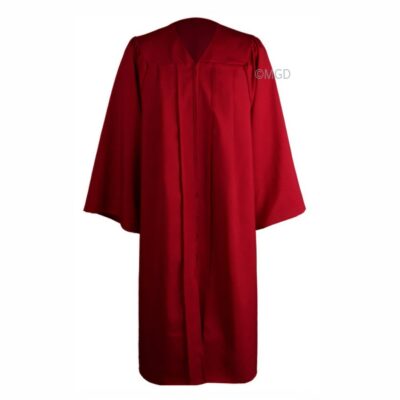 ''Maroon Matte Zipper High School Graduation Gown''>