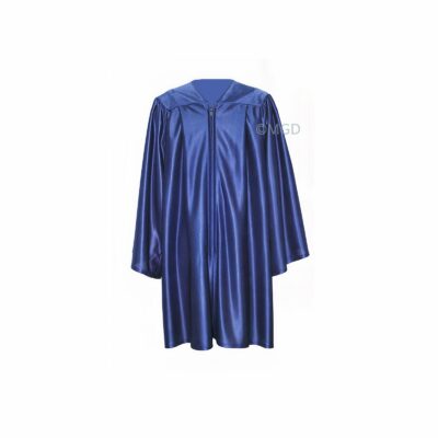 ''Navy Blue Shiny Nursery Graduation Gown''>