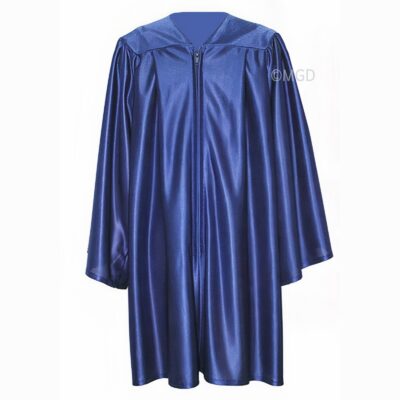 ''Navy Blue Shiny Primary School Graduation Gown''>