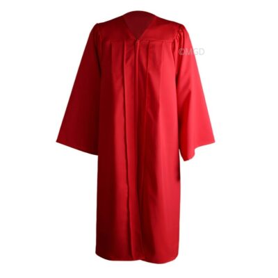 ''Red Matte High School Graduation Gown''>