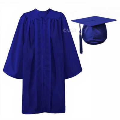 ''Royal Blue Matte Primary School Graduation Gown''>