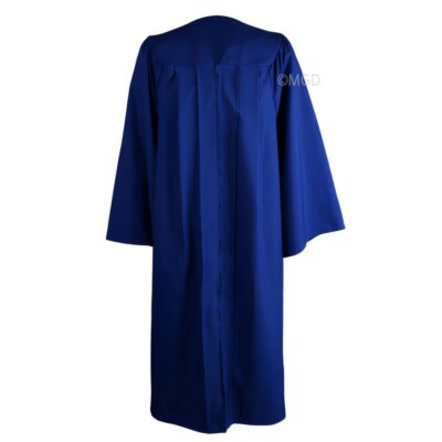 ''Royal Blue Matte Zipper High School Graduation Gown''>