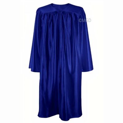 ''Royal Blue Shiny High School Graduation Gown''>