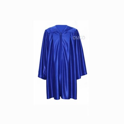 ''Royal Blue Shiny Nursery Graduation Gown''>