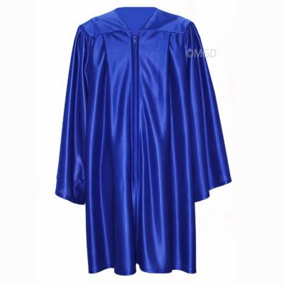 ''Royal Blue Shiny Primary School Graduation Gown''>