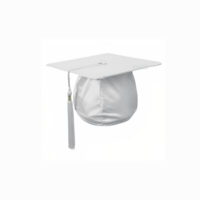 ''White Matte Primary School Graduation Cap''>