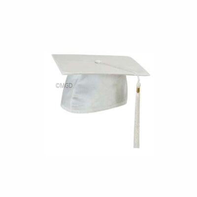 ''White Shiny Nursery Graduation Cap''>