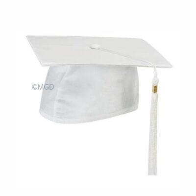 ''White Shiny Primary School Graduation Cap''>